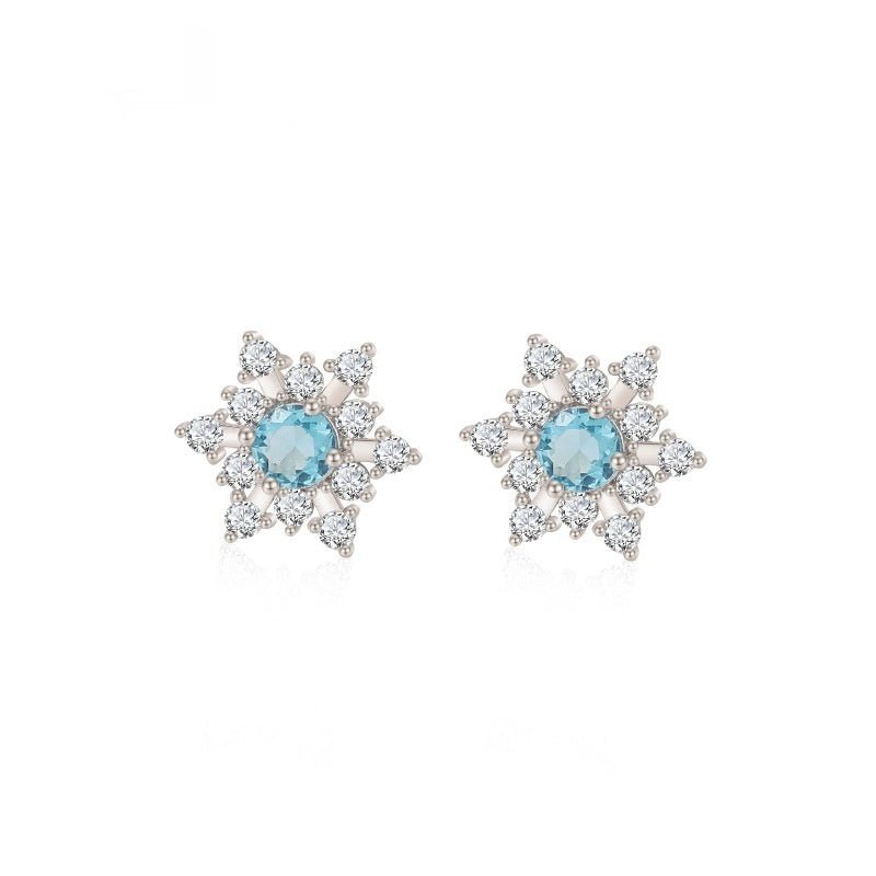 S925 Silver Female Simple Temperamental And Personalized Rhinestone Earrings